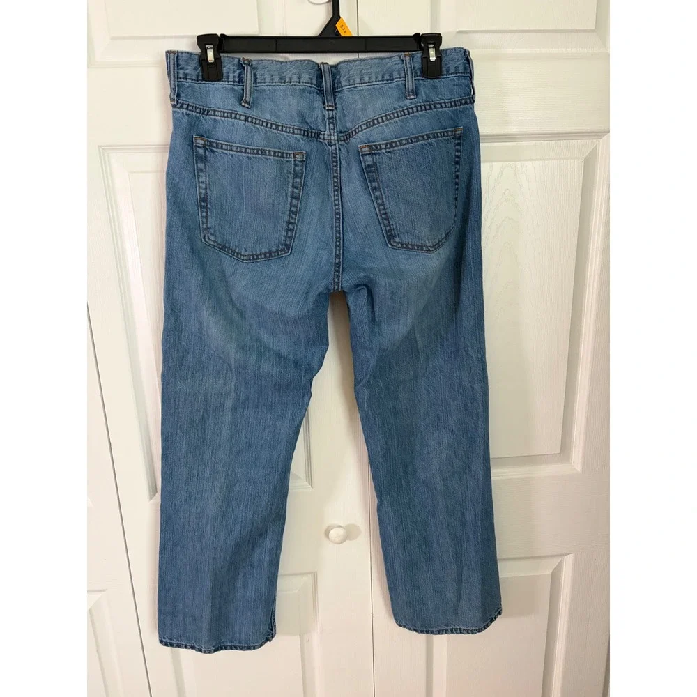 Old Navy Famous Jeans Mens 36x30 Blue Straight Leg Denim Medium Wash 100% Cotton - Picture 2 of 4